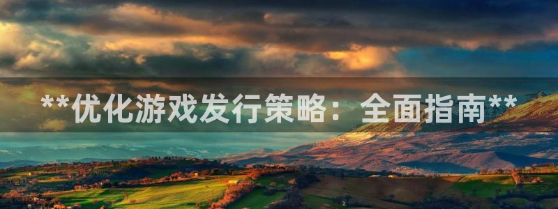 天辰测速登录：**优化游戏发行策略：全面指南**