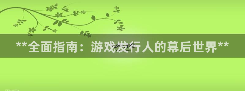 天辰娱乐平台代理是谁：**全面指南：游戏发行人的幕后世界**